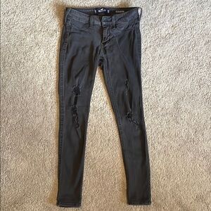 Hollister Distressed Black Jeggings